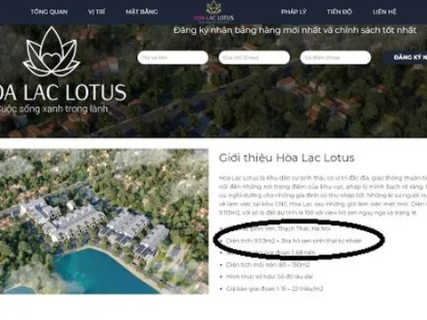 KDC sinh thái Hòa Lạc Lotus có ‘lừa dối’ khách hàng về hồ sen 3ha?